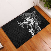 Black Hawaii Rubber Doormat Hammerhead Shark Tattoo Curve Polynesian - Polynesian Pride