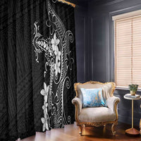 Black Hawaii Window Curtain Hammerhead Shark Tattoo Curve Polynesian - Polynesian Pride