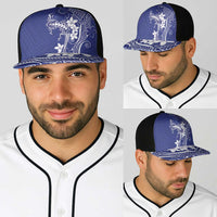 Blue Hawaii Baseball Net Cap Hammerhead Shark Tattoo Curve Polynesian LT14 - Polynesian Pride