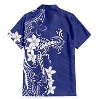 Blue Hawaii Family Matching Mermaid Dress and Hawaiian Shirt Hammerhead Shark Tattoo Curve Polynesian - Polynesian Pride