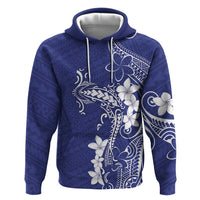 Blue Hawaii Hoodie Hammerhead Shark Tattoo Curve Polynesian - Polynesian Pride