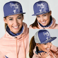 Blue Hawaii Mesh Trucker Cap Hammerhead Shark Tattoo Curve Polynesian LT14 - Polynesian Pride
