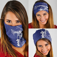 Blue Hawaii Neck Gaiter Hammerhead Shark Tattoo Curve Polynesian - Polynesian Pride