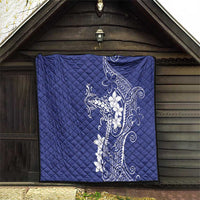 Blue Hawaii Quilt Hammerhead Shark Tattoo Curve Polynesian - Polynesian Pride