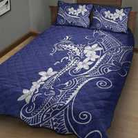 Blue Hawaii Quilt Bed Set Hammerhead Shark Tattoo Curve Polynesian - Polynesian Pride