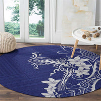 Blue Hawaii Round Carpet Hammerhead Shark Tattoo Curve Polynesian - Polynesian Pride