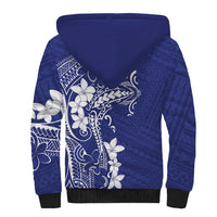 Blue Hawaii Sherpa Hoodie Hammerhead Shark Tattoo Curve Polynesian - Polynesian Pride
