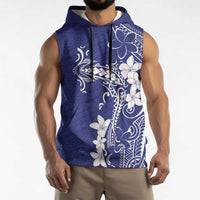 Blue Hawaii Sleeveless Hoodie Hammerhead Shark Tattoo Curve Polynesian - Polynesian Pride