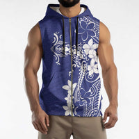 Blue Hawaii Sleeveless Zip Hoodie Hammerhead Shark Tattoo Curve Polynesian LT14 - Polynesian Pride