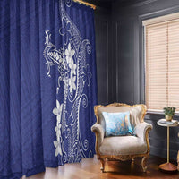 Blue Hawaii Window Curtain Hammerhead Shark Tattoo Curve Polynesian - Polynesian Pride