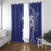 Blue Hawaii Window Curtain Hammerhead Shark Tattoo Curve Polynesian - Polynesian Pride