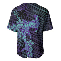 Purple Paradise Hawaii Baseball Jersey Hammerhead Shark Tattoo Curve Polynesian - Polynesian Pride