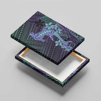 Purple Paradise Hawaii Canvas Wall Art Hammerhead Shark Tattoo Curve Polynesian - Polynesian Pride