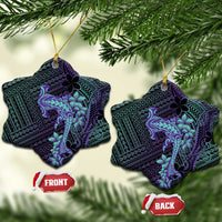 Purple Paradise Hawaii Ceramic Ornament Hammerhead Shark Tattoo Curve Polynesian - Polynesian Pride