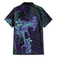 Purple Paradise Hawaii Family Matching Tank Maxi Dress and Hawaiian Shirt Hammerhead Shark Tattoo Curve Polynesian - Polynesian Pride