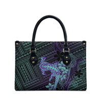 Purple Paradise Hawaii Leather Bag Hammerhead Shark Tattoo Curve Polynesian - Polynesian Pride
