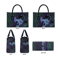 Purple Paradise Hawaii Leather Bag Hammerhead Shark Tattoo Curve Polynesian - Polynesian Pride
