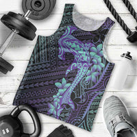 Purple Paradise Hawaii Men Tank Top Hammerhead Shark Tattoo Curve Polynesian - Polynesian Pride