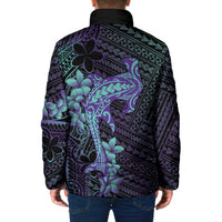 Purple Paradise Hawaii Padded Jacket Hammerhead Shark Tattoo Curve Polynesian - Polynesian Pride