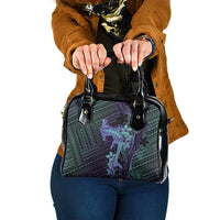 Purple Paradise Hawaii Shoulder Handbag Hammerhead Shark Tattoo Curve Polynesian - Polynesian Pride