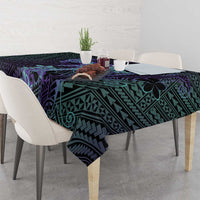 Purple Paradise Hawaii Tablecloth Hammerhead Shark Tattoo Curve Polynesian - Polynesian Pride