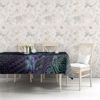 Purple Paradise Hawaii Tablecloth Hammerhead Shark Tattoo Curve Polynesian - Polynesian Pride