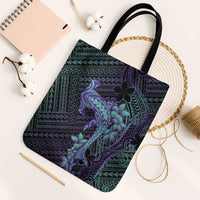 Purple Paradise Hawaii Tote Bag Hammerhead Shark Tattoo Curve Polynesian - Polynesian Pride