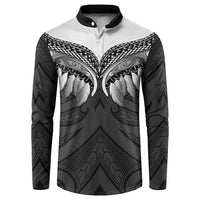 Poutama Korowai New Zealand Button Sweatshirt Aotearoa Maori Tattoo - Polynesian Pride