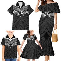 Poutama Korowai New Zealand Family Matching Mermaid Dress and Hawaiian Shirt Aotearoa Maori Tattoo - Polynesian Pride