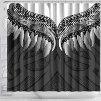 Poutama Korowai New Zealand Shower Curtain Aotearoa Maori Tattoo - Polynesian Pride
