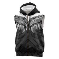 Poutama Korowai New Zealand Sleeveless Zip Hoodie Aotearoa Maori Tattoo - Polynesian Pride