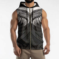 Poutama Korowai New Zealand Sleeveless Zip Hoodie Aotearoa Maori Tattoo - Polynesian Pride