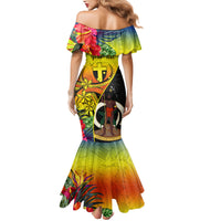 Personalised Vanuatu Tafea Day Mermaid Dress Coat Of Arms Mix Tropical Flowers LT14 - Polynesian Pride
