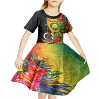 vanuatu-torba-day-kid-short-sleeve-dress-coat-of-arms-mix-tropical-flowers