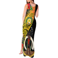 Vanuatu Torba Day Tank Maxi Dress Coat Of Arms Mix Tropical Flowers LT14 - Polynesian Pride