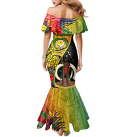 Personalised Vanuatu Torba Day Mermaid Dress Coat Of Arms Mix Tropical Flowers LT14 - Polynesian Pride