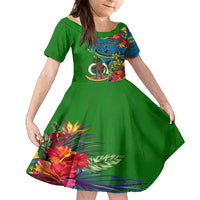 vanuatu-malampa-day-kid-short-sleeve-dress-coat-of-arms-mix-tropical-flowers