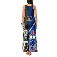 New Zealand And Samoa Rugby Tank Maxi Dress All Black Tiki Fern Mix Manu Samoa 2023 World Cup LT14 - Polynesian Pride