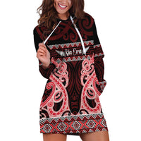 Kia Ora New Zealand Hoodie Dress Maori Language Week Whero Taniko Motif - Polynesian Pride