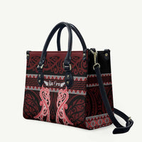 Kia Ora New Zealand Leather Bag Maori Language Week Whero Taniko Motif LT14 Red - Polynesian Pride