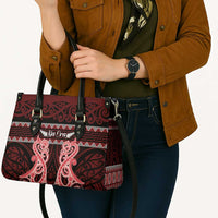 Kia Ora New Zealand Leather Bag Maori Language Week Whero Taniko Motif LT14 - Polynesian Pride
