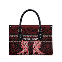Kia Ora New Zealand Leather Bag Maori Language Week Whero Taniko Motif LT14 - Polynesian Pride