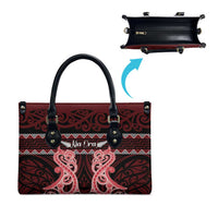 Kia Ora New Zealand Leather Bag Maori Language Week Whero Taniko Motif LT14 - Polynesian Pride