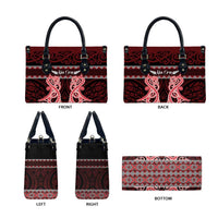 Kia Ora New Zealand Leather Bag Maori Language Week Whero Taniko Motif LT14 - Polynesian Pride