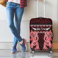 Kia Ora New Zealand Luggage Cover Maori Language Week Whero Taniko Motif - Polynesian Pride