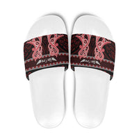 Kia Ora New Zealand Slide Sandals Maori Language Week Whero Taniko Motif LT14 Red - Polynesian Pride