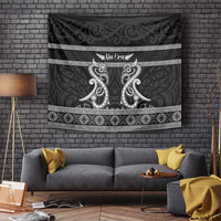 Kia Ora New Zealand Tapestry Maori Language Week Pango Taniko Motif LT14 Black - Polynesian Pride