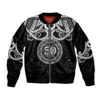 Kia Kaha Te Reo Maori New Zealand Bomber Jacket 50th Anniversary Ake Ake Ake - Polynesian Pride