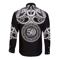 Kia Kaha Te Reo Maori New Zealand Long Sleeve Button Shirt 50th Anniversary Ake Ake Ake - Polynesian Pride