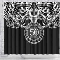 Kia Kaha Te Reo Maori New Zealand Shower Curtain 50th Anniversary Ake Ake Ake - Polynesian Pride